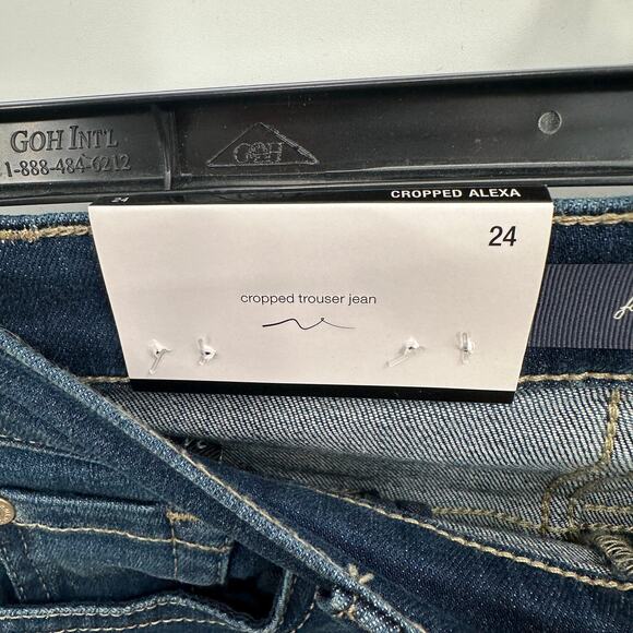 7 FOR ALL MANKIND NWT Alexa Cropped Trouser Wide Leg Raw Hem Jean // 00 - Picture 9 of 15